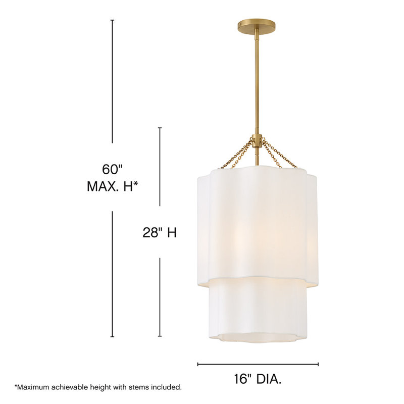 Gwen 4 - Light Pendant, Lacquered Brass