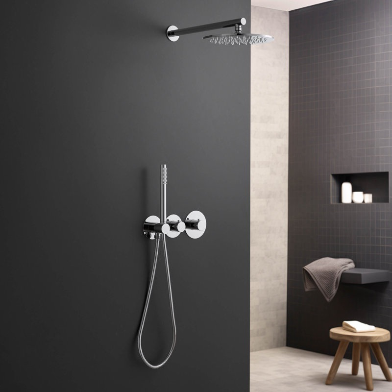 Thermostatic Complete Shower System with Rough in-Valve, Chrome