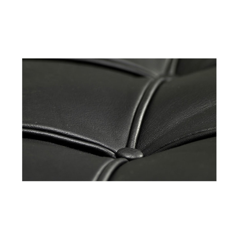 Black Leather Bench Tufted