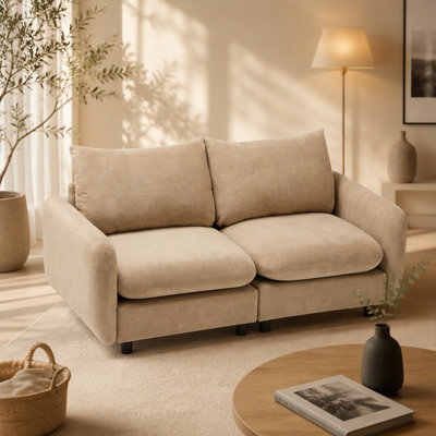 69 in. 2-Seats Modular Sectional Velvet Sofa Corner Chair Sofa Couch, Nomad