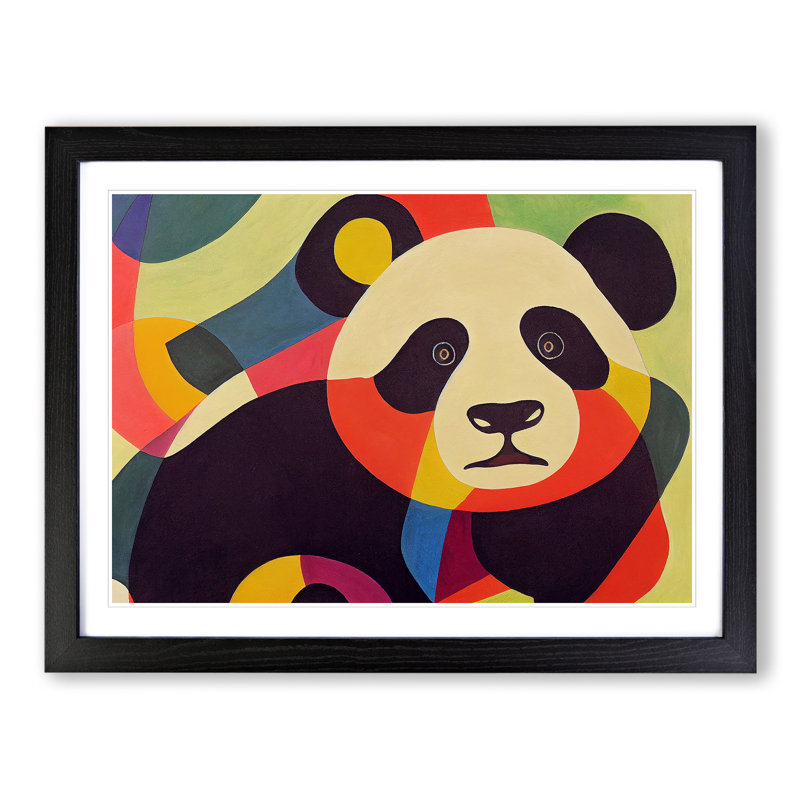 Abstract Panda Vol.1 - Framed Print, Black, 46cm H x 64cm W x 2cm D