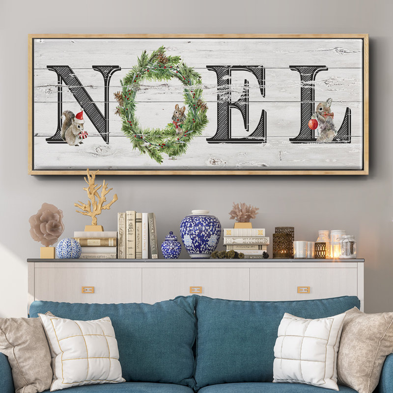 Farmhouse Noel - toile encadrée, H 12 po x l 30 po