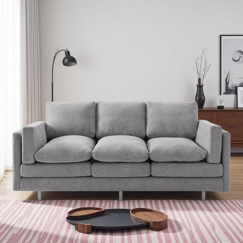 Canapé 3 places 79,5 po Modern, Gris clair