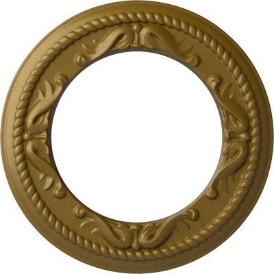 Endurathane Roped Medway Ceiling Medallion, 12 1/4"OD x 7 1/2"ID x 7/8"P (Fits Canopies up to 7 1/2"), Hand-Painted Gold Finish