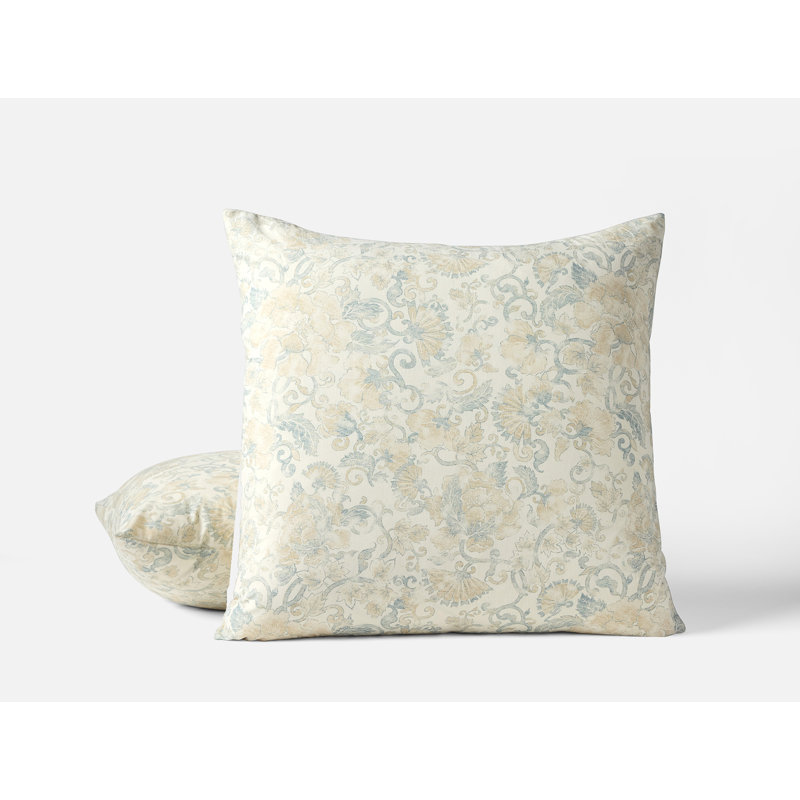 Solana Organic Print Sham Botanical, Euro, Tidal w/Doe