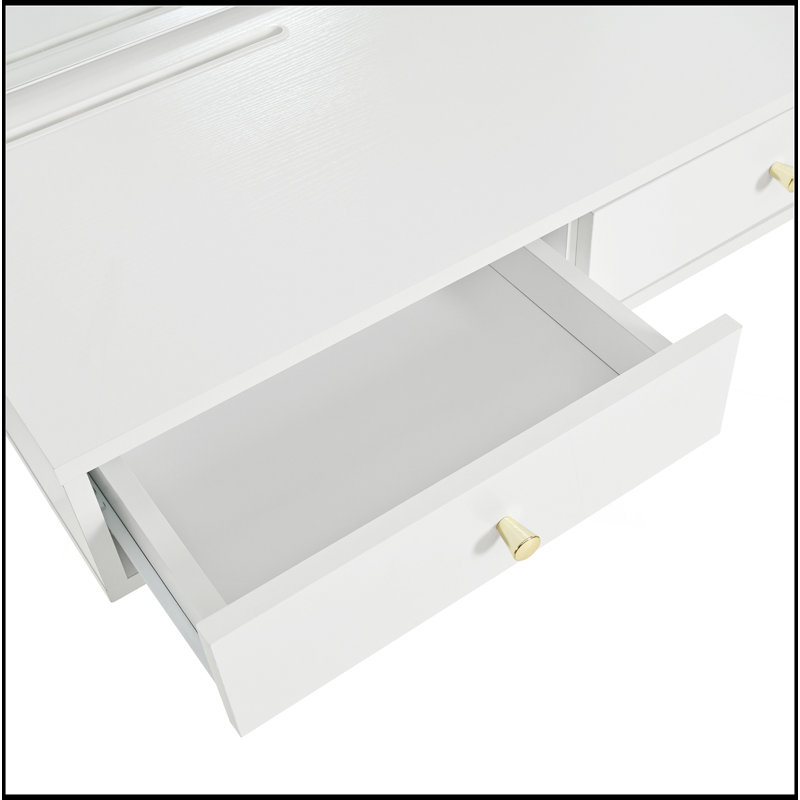 Meuble-lavabo flottant avec miroir et lumières tricolores, coiffeuse murale avec prise de courant, meuble-lavabo compact, grand rangement