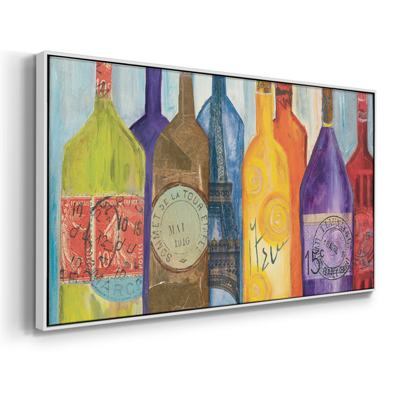 Vive La Bourgogne - Toile tendue avec châssis tendue, prête à être accrochée, H 17 po x l 33 po, Blanc