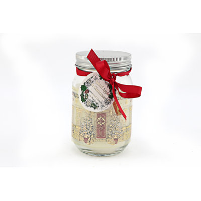 Apple & Cinnamon Scented Jar Candle with Glass Holder