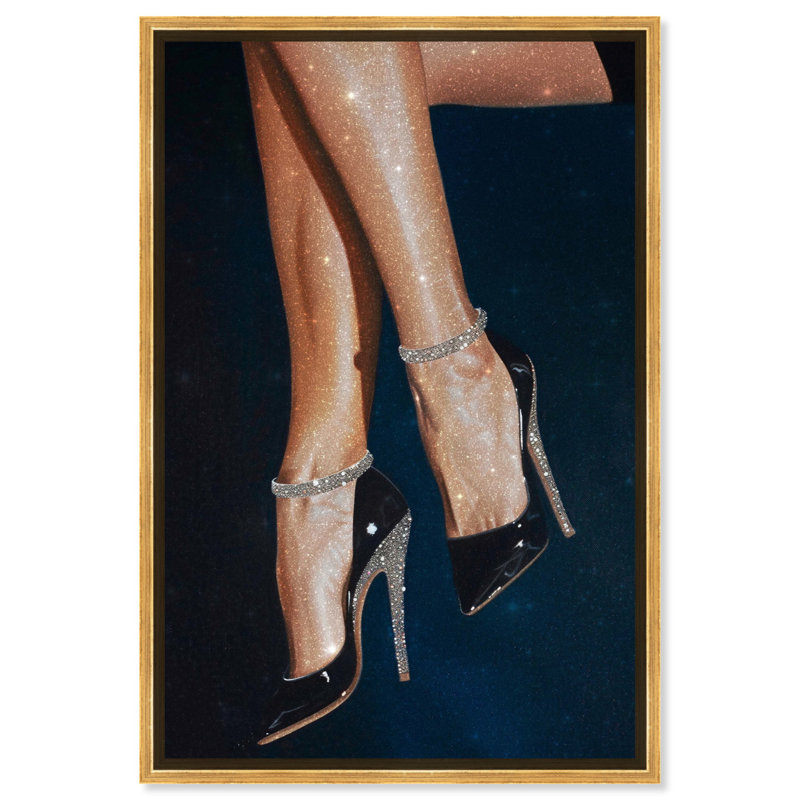 «Sparkling Night Heels», toile par Art Remedy, Cadre doré, H 16 po x l 11 po