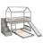 Twin Over Twin Bunk Bed With Two Drawers And Slide, House Bed With Slide, White-955831747