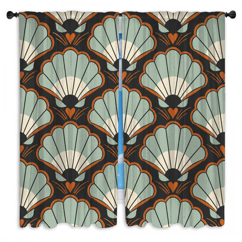 Motif de rideaux de fenêtre Art Deco, 40in x 52in - 2 panels, Room Darkening