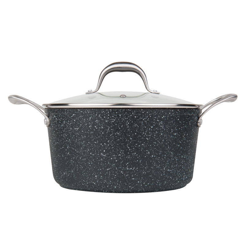 Pot de fleurs en aluminium moulé ultra anti-adhérent en granit avec couvercle master pan masterpan