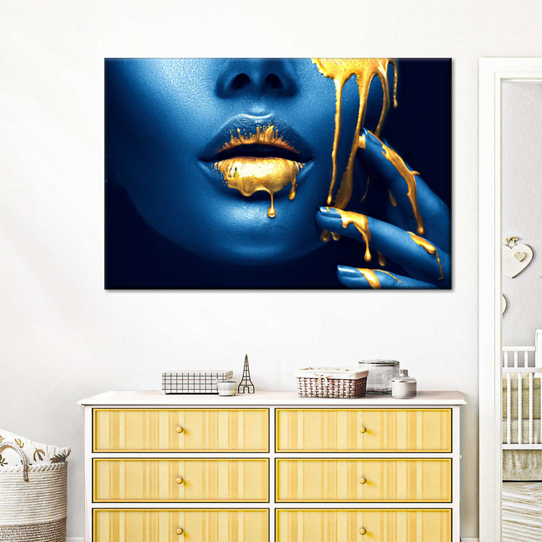 Gold Makeup - Wrapped Canvas Print Mercer41
