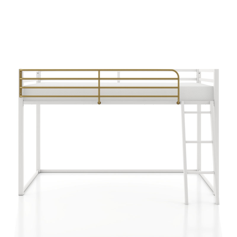 Audreena Twin Metal Platform Loft Bed, White