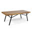 Table basse en bois avec supports en fer rustique, finition, hauteur 18,14 po x largeur 50 po 23,5 po profondeur table contemporaine, pieds en métal, l P H