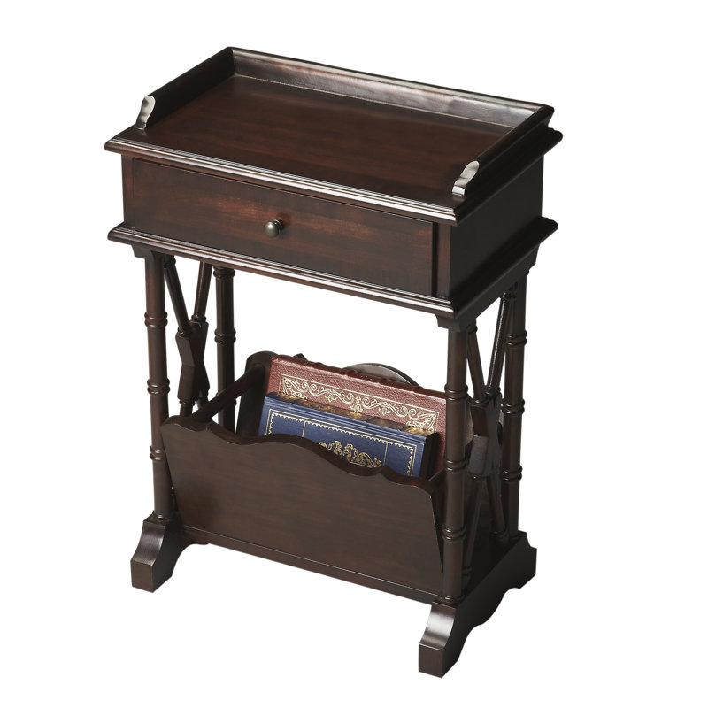 Cummings End Table with Storage, Rubbed Black