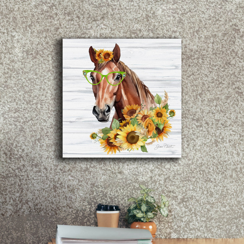 «Fancy Glasses D» par Jean Plout, art mural sur toile, H 18 po x l 18 po x P 0,75 po