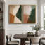 «Earth Tone Abstract Color Shapes Duo Contemporary Modern Design», reproduction d'art sur toile encadrée 2 pièces-120419854-120419852