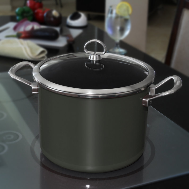 Cuivre Chantal 8 pte Marmite avec couvercle, Onyx