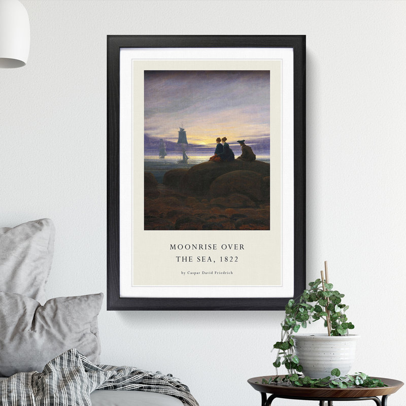 Moonrise over the Sea by Caspar David Friedrich - Picture Frame Painting, 36cm H x 27cm W x 2cm D