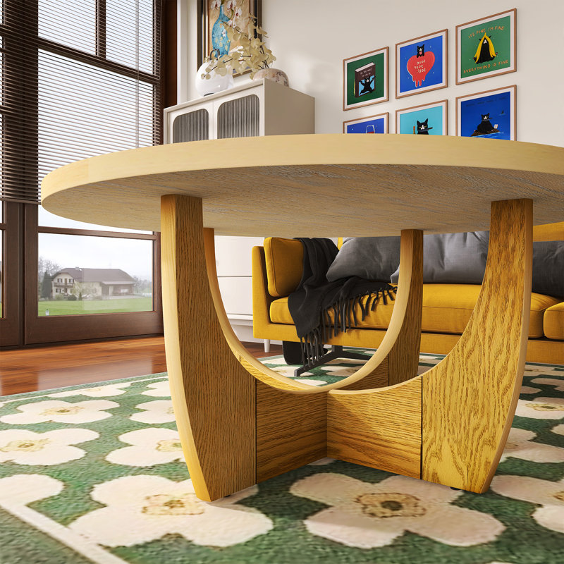 Table d'appoint ronde en bois, H 17,38 po x l 36 po x P 36 po