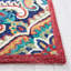 Tapis oriental en laine / coton touffeté à la main Blossom - orange / bleu marine-1700738593