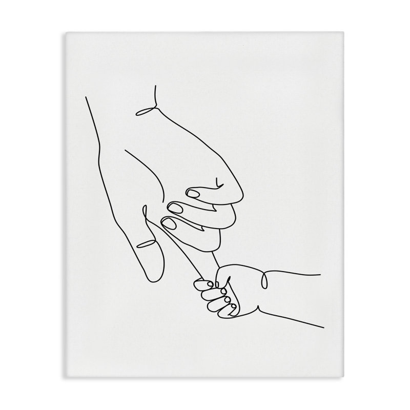 «Baby Hands Holding Finger» - Impression sur toile, H 20 po x l 16 po