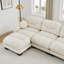 Canapé modulaire confortable à plis avec siège ergonomique en mousse haute densité, canapé modulaire, accoudoirs arrondis arrondis et 2 coussins décoratifs ronds-158099503-158099501