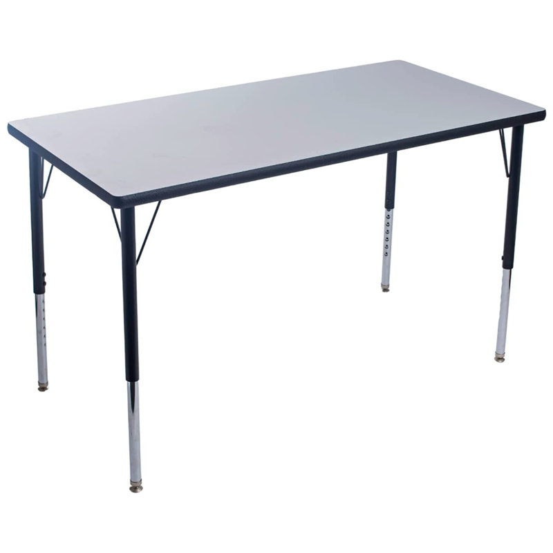 Table d'activités - Pieds noirs réglables, H 24 po x l 18 po x P 30 po, Noir, noir, noir, noir