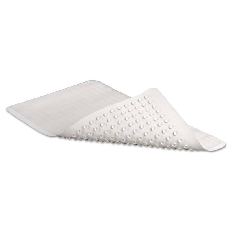 White 28" x 16" Latex-Free Vinyl Bath Mat