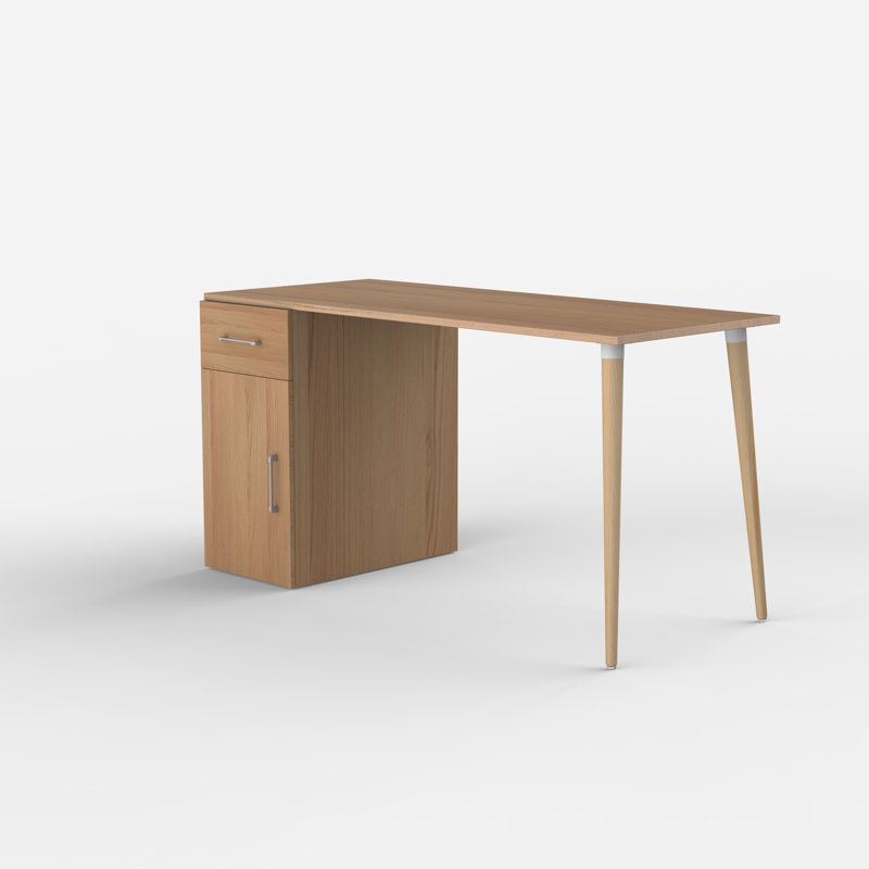 Gira Solid Wood Base Writing Desk, Oak, 74cm H x 120cm W x 60cm D