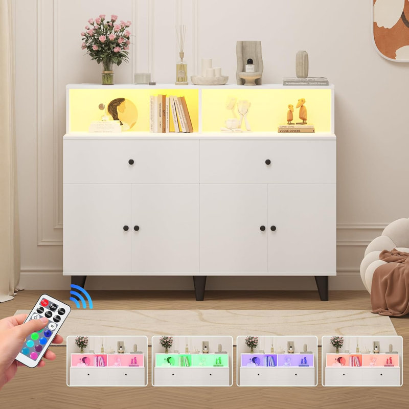 Armoire-penderie 47 po avec tiroirs 47 po, Blanc