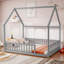 Lit double pleine grandeur, garde-corps en bois de pin, chambre d'enfant pour la ferme