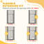 135cm Extra Tall Dog Gate with Cat Door Pressure Mounted Black