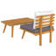 Ensemble modulaire d'extérieur et de table 2 pièces Roma, bois massif, gris, blanc