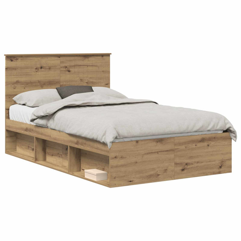 Solid Wood Bed Frame, Small Double (4'), Artisian Oak