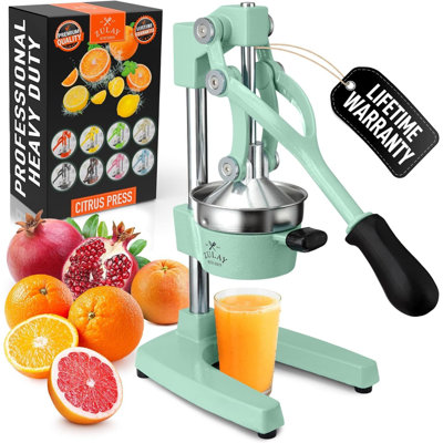 Zulay Kitchen Cast Iron Juicer - Heavy Duty Manual Juicer With Detachable Strainers For Easy Cleaning, Orange Juice Press For Citrus Fruits, Perfect For Bartenders, Juice Lovers & Health Enthusiasts