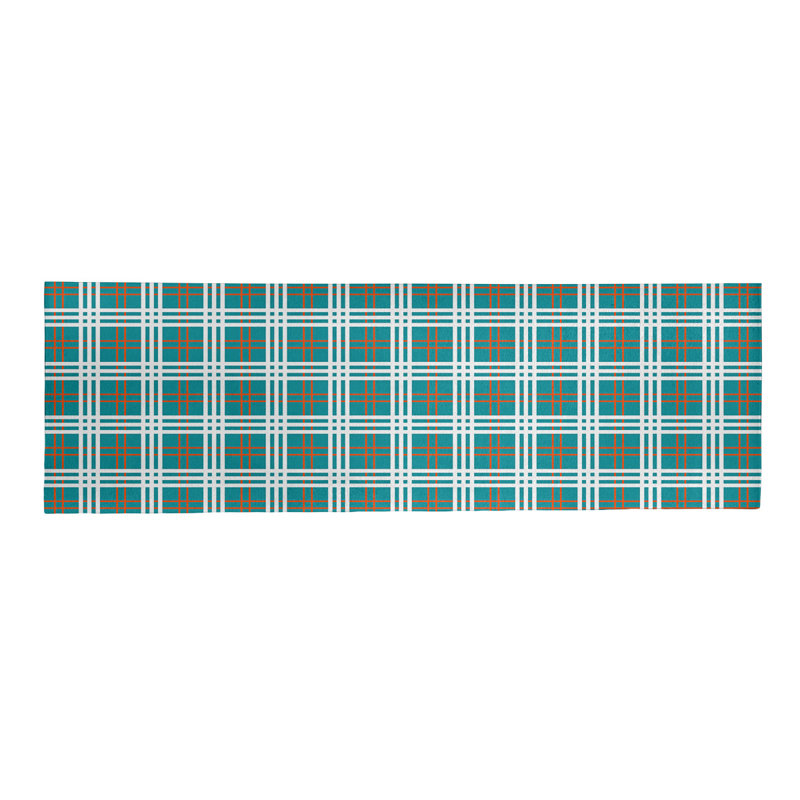 Tapis à carreaux bleu, Tapis de couloir 2 pi 6 po x 8 pi