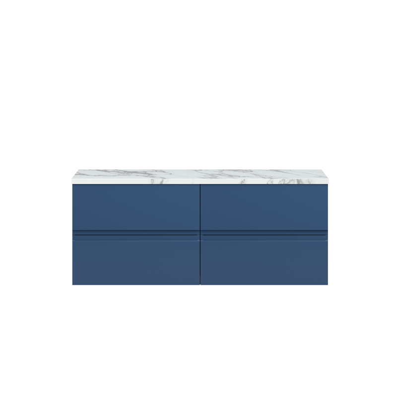 Urban 120.5cm Double Bathroom Vanity Base Only, Satin Blue