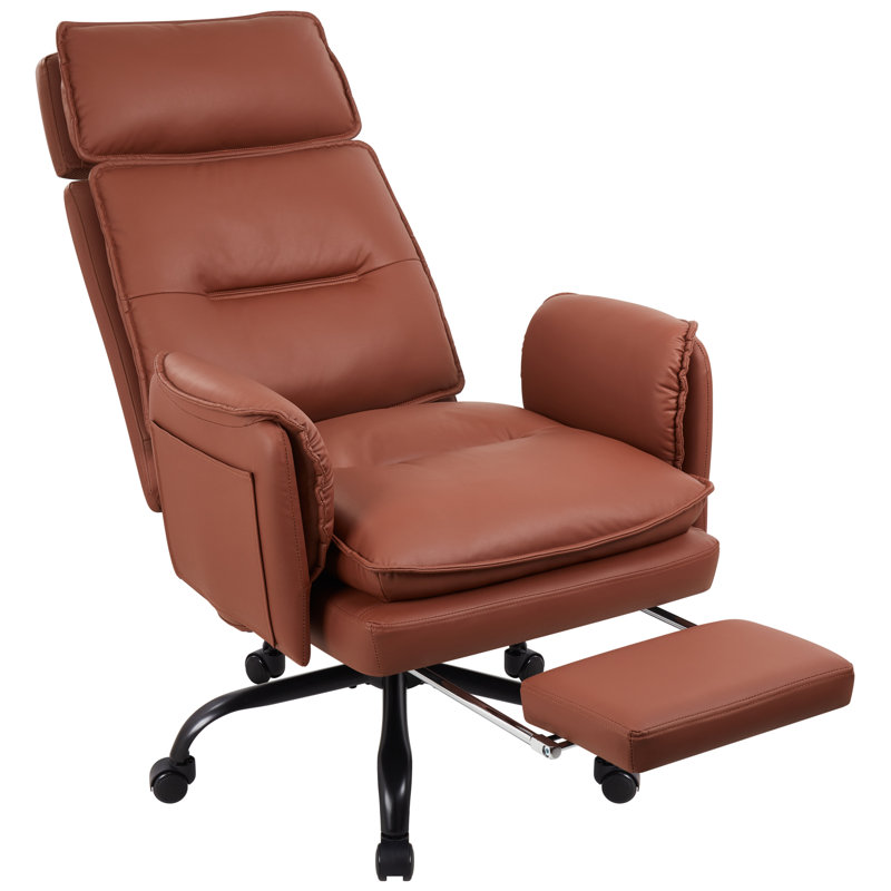 Brayden Studio Office Chair with Headrest, Brown