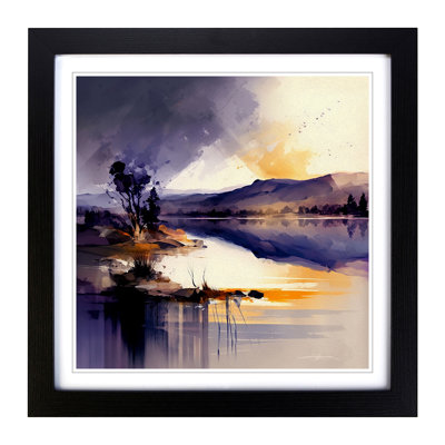Lake Gestural Art No.1 - Framed Print