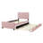 Modern Velvet Upholstered Platform Bed with Trundle-1686081473