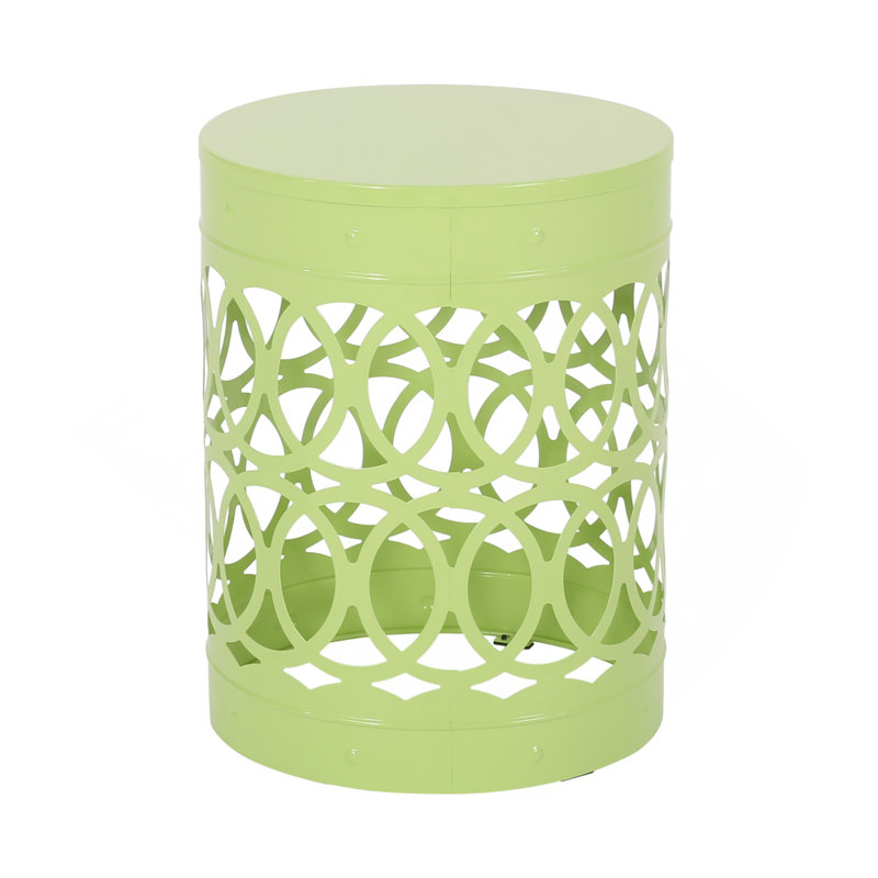 Outdoor Metal End Table -Large, Green