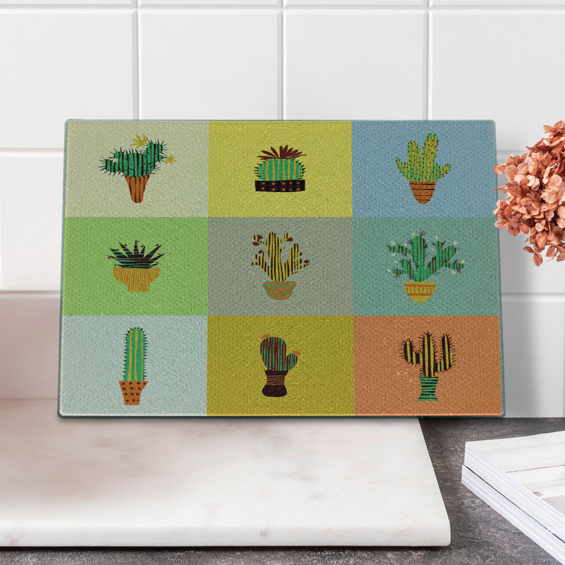 Multicolore planche à découper en verre trempé Ambesonne