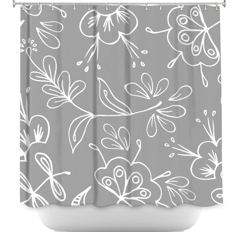 Rideau de douche simple flore mix