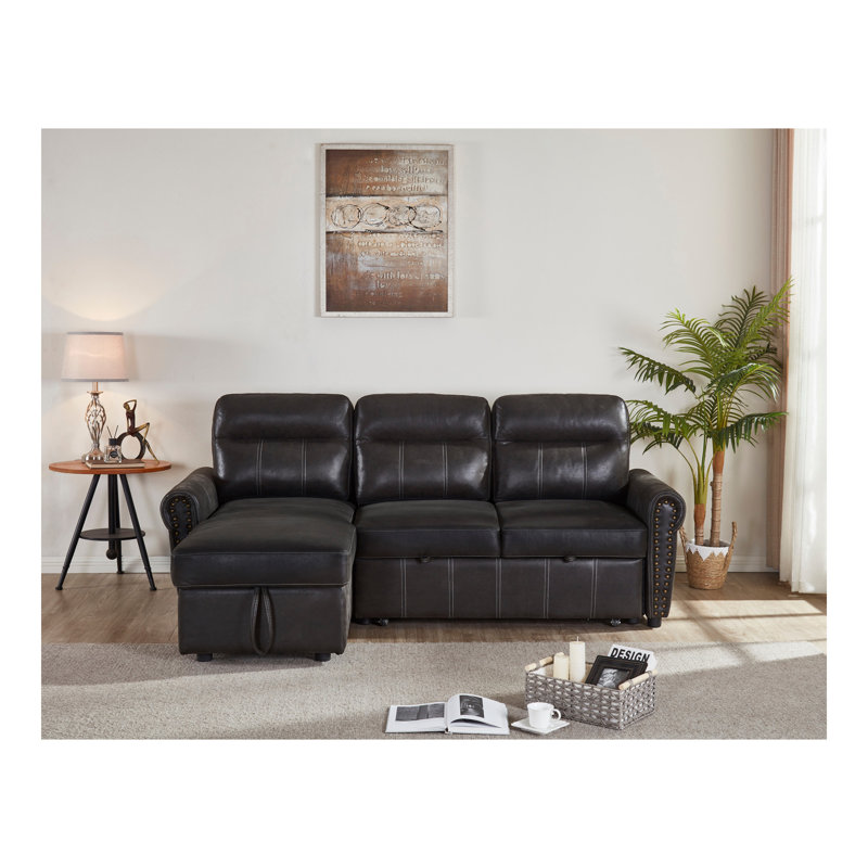 Sectional Sofa Bed, BLACK