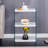 Simple and Generous Three - level Bedside Table with Storage Function, MDF Surface and Transparent Tempered Glass Sides for Home Use-314087911