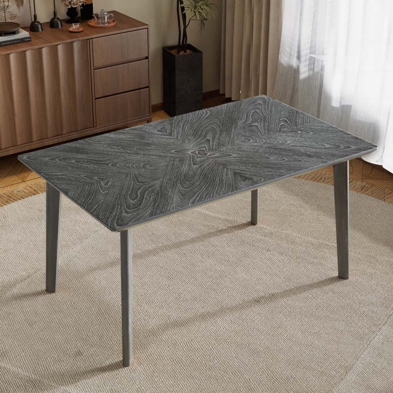 Rectangular Dining Table for 6 Person, Gray