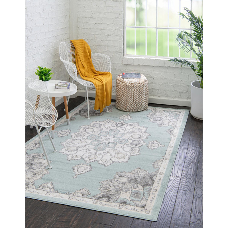 Tapis oriental oriental turquoise, Rectangle 4 pi x 6 pi