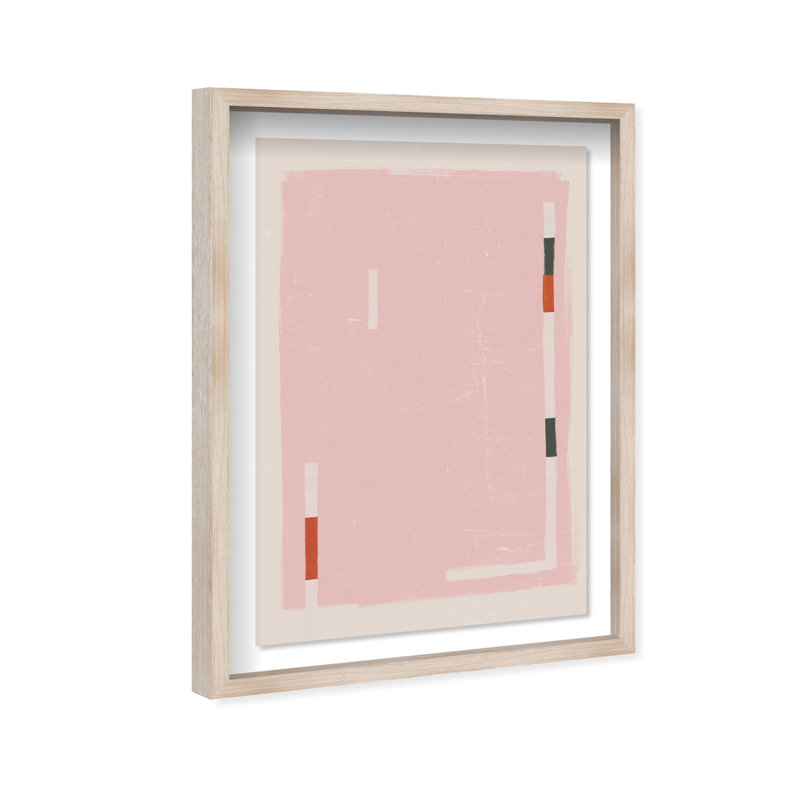 Oliver Gal Tokio Blush Abstract - Luxury Shadowbox Framed Wall Art, 32" H x 22" W, Cream
